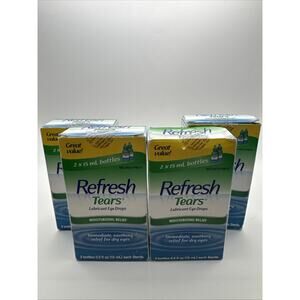 REFRESH Tears Lubricant Eye Drops, 0.5 oz - 2 Bottles Each Box X4 Exp 2026